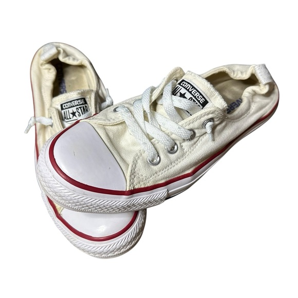 Converse Chuck Taylor All Star Slip-On Low Top White Red Women’s Size 9 - Picture 3 of 9